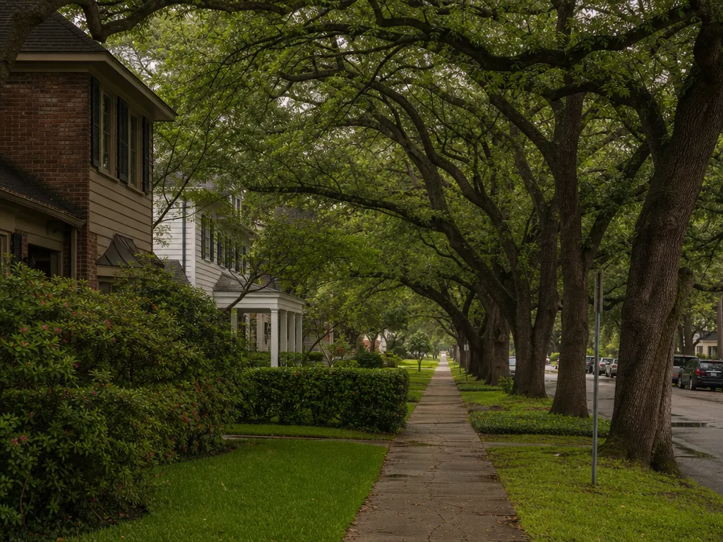 Residential street in Missouri City, TX